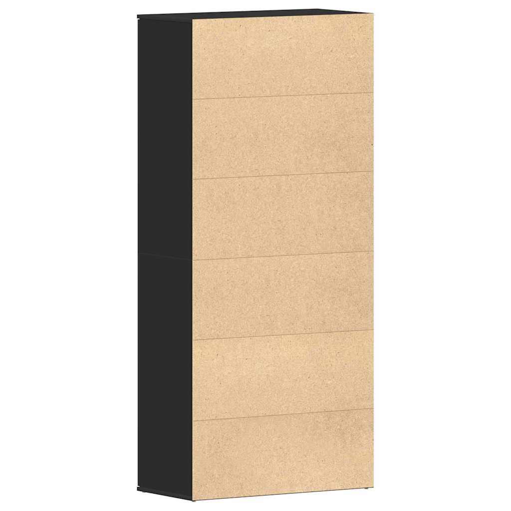 Sko skab 80 x 39 x 178 cm Konstrueret træ Sort
