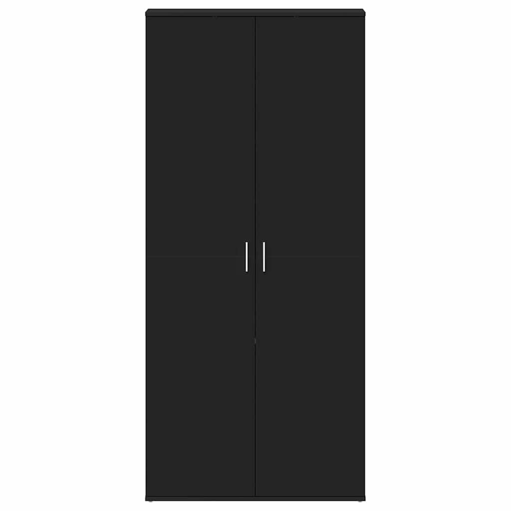 Sko skab 80 x 39 x 178 cm Konstrueret træ Sort