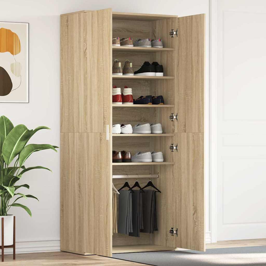 Sko skab 80 x 39 x 178 cm Konstrueret træ Sonoma eg