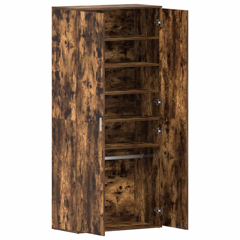Sko skab 80 x 39 x 178 cm Konstrueret træ Røget eg