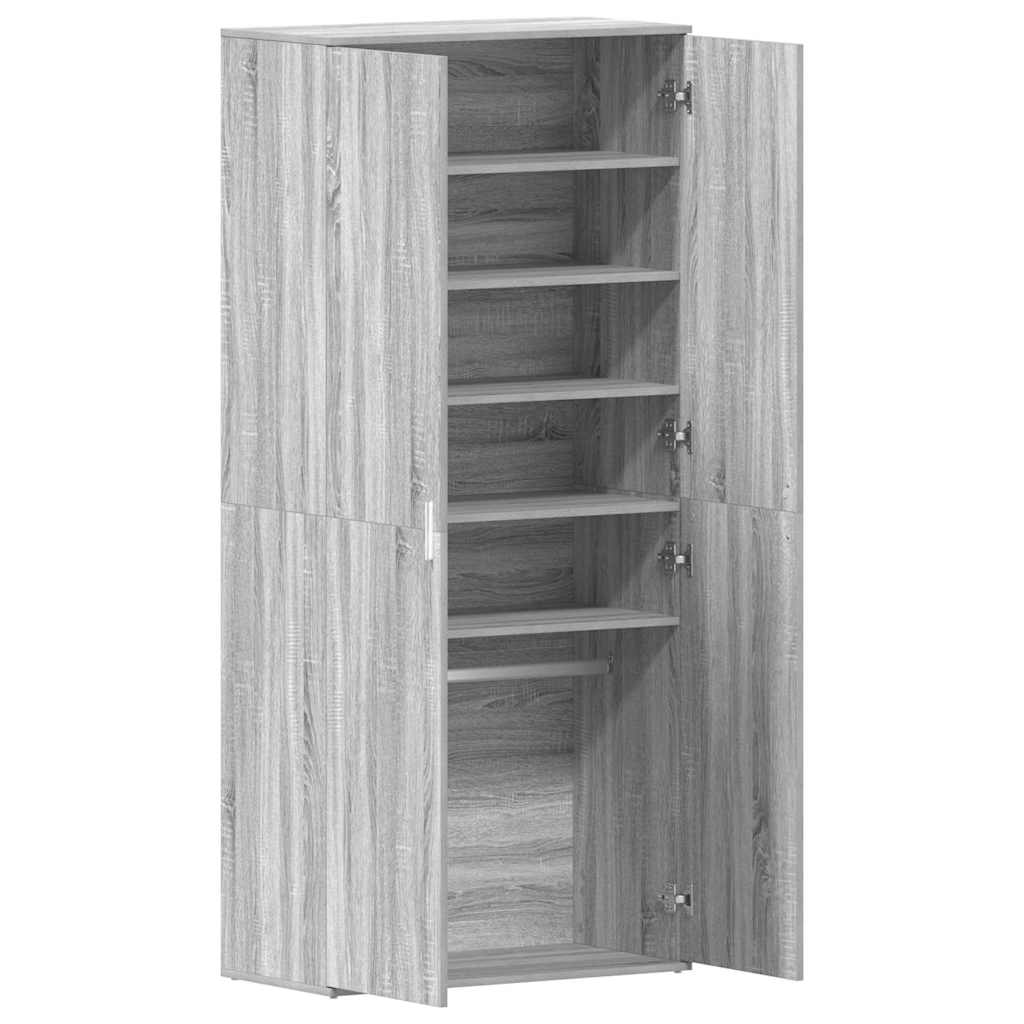 Sko skab 80 x 39 x 178 cm Konstrueret træ Grå Sonoma