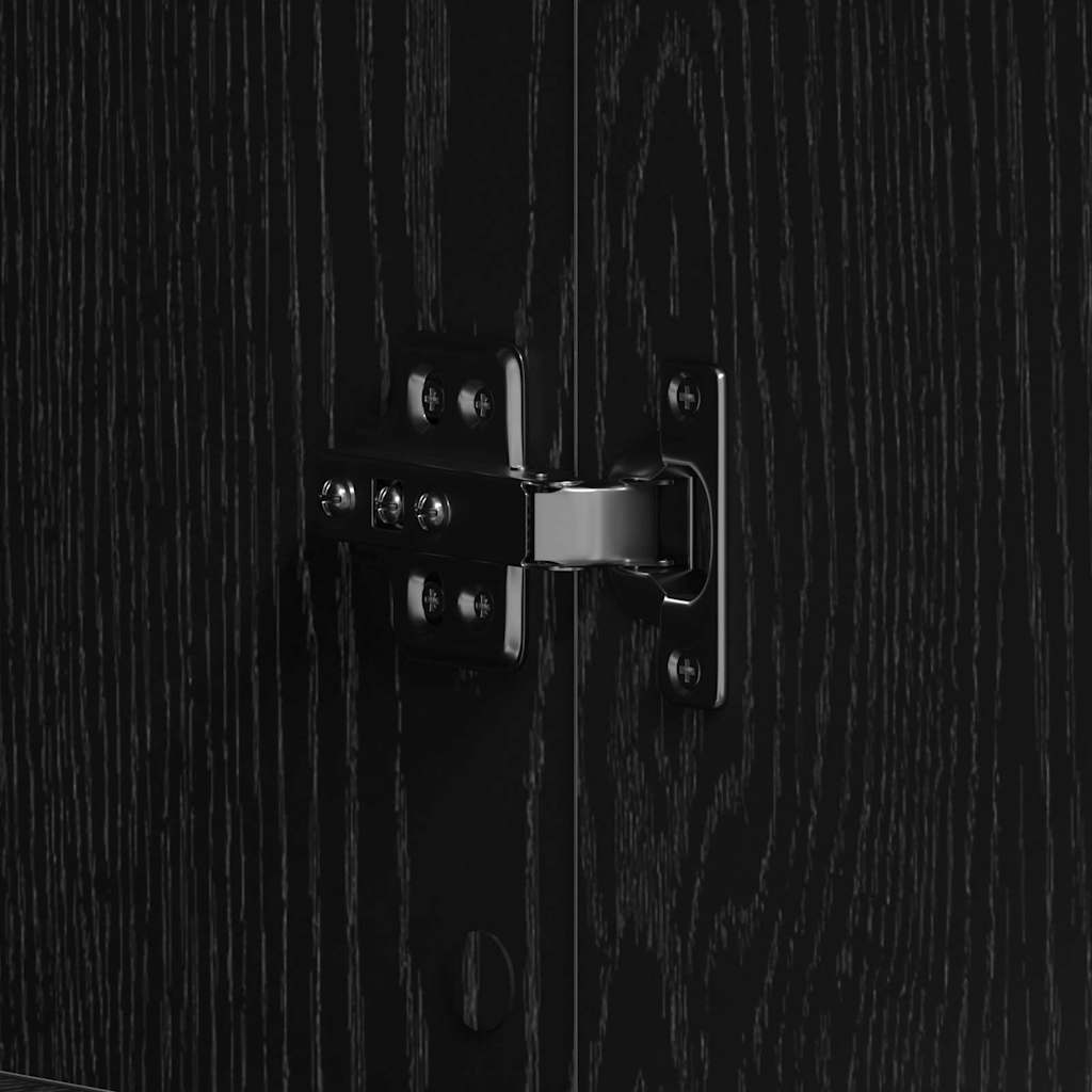 Sko skab 80 x 39 x 178 cm Konstrueret træ Sort eg
