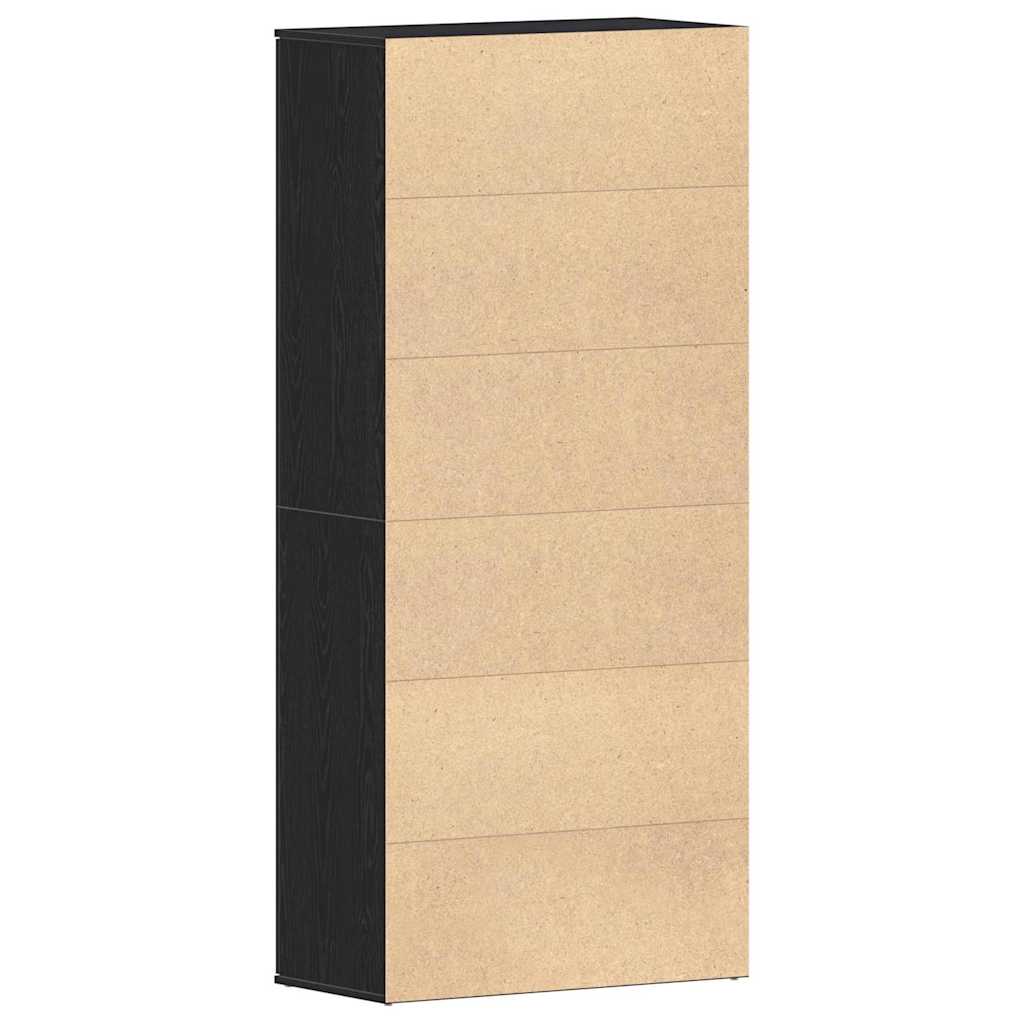 Sko skab 80 x 39 x 178 cm Konstrueret træ Sort eg