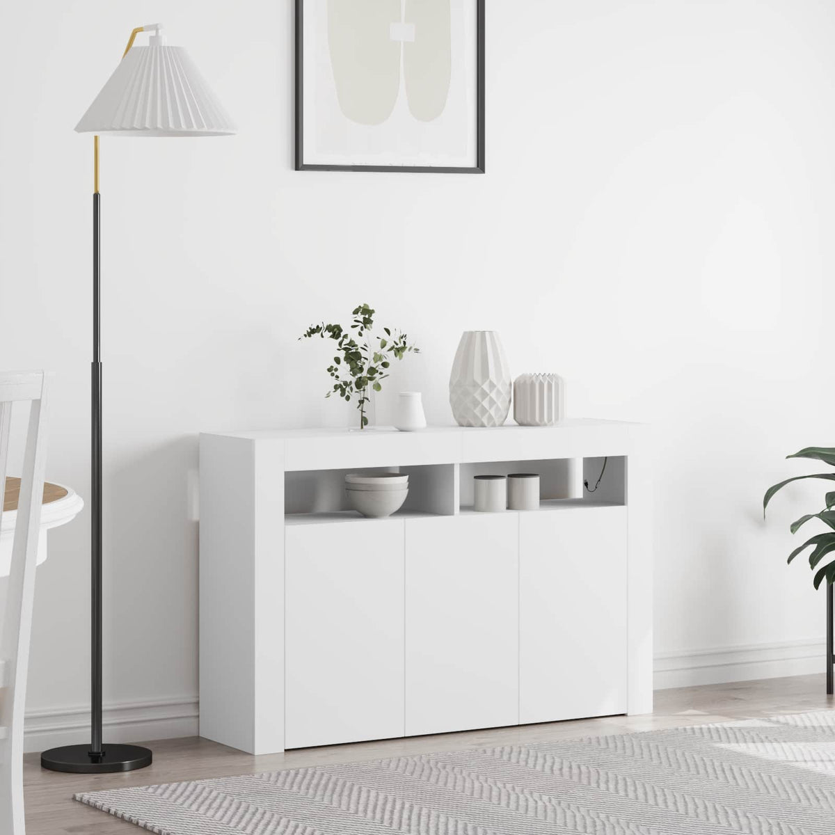 Sideboard Hvid 116 x 30 x 75 cm Konstrueret træ