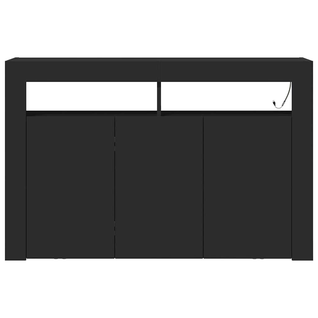 Sideboard Sort 116 x 30 x 75 cm Konstrueret træ