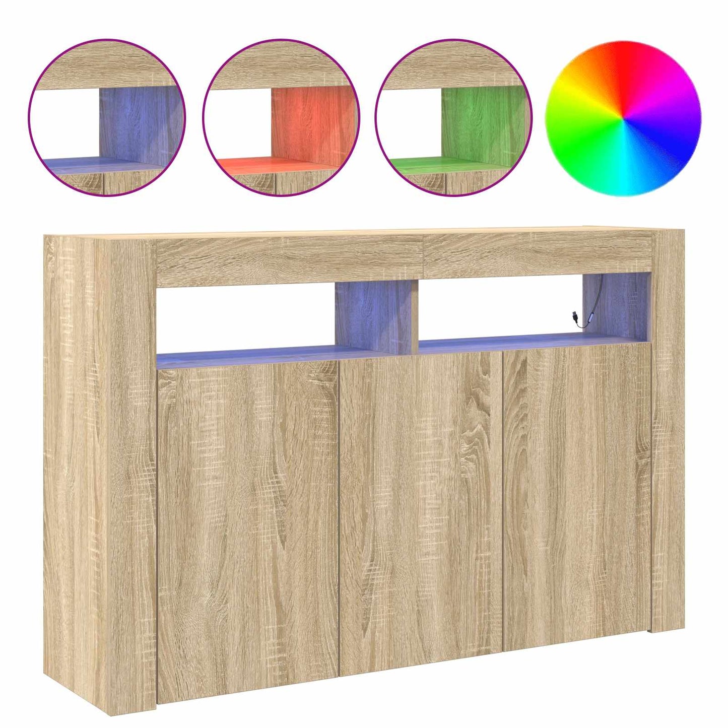 Sideboard Sonoma eg 116 x 30 x 75 cm Konstrueret træ