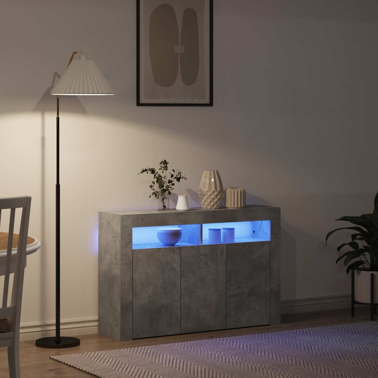 Sideboard Beton Grå 116 x 30 x 75 cm Konstrueret træ
