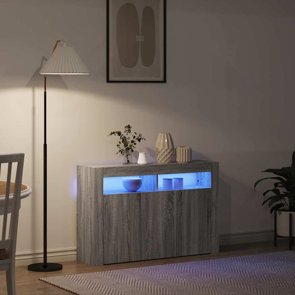 Sideboard Grå Sonoma 116 x 30 x 75 cm Konstrueret træ