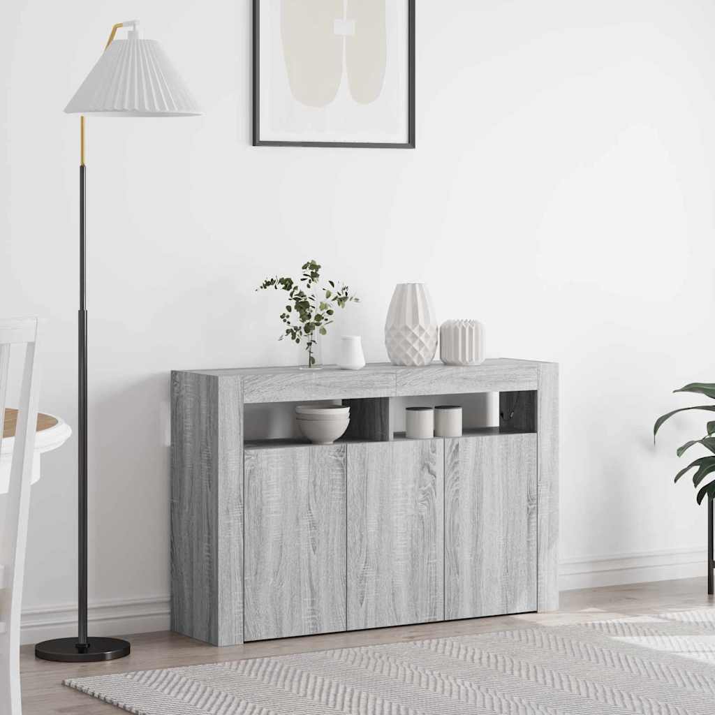 Sideboard Grå Sonoma 116 x 30 x 75 cm Konstrueret træ