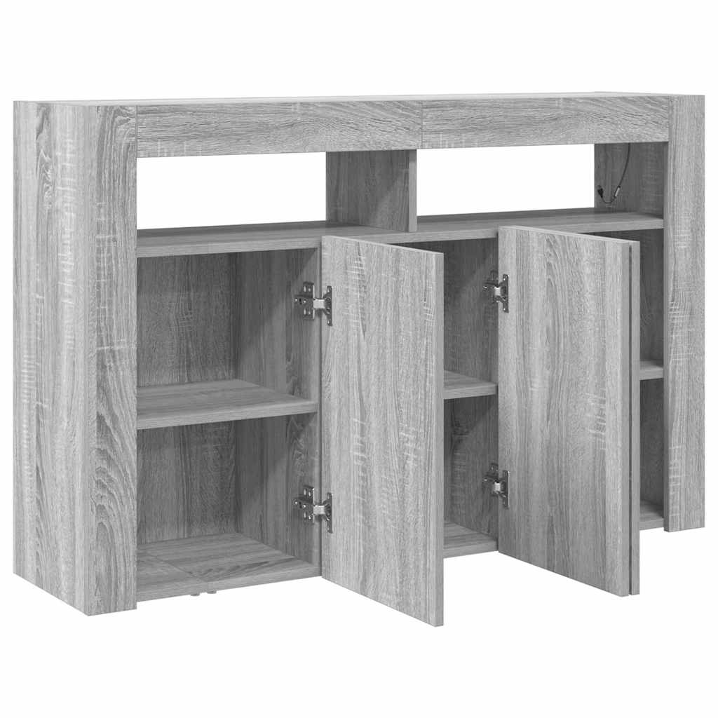 Sideboard Grå Sonoma 116 x 30 x 75 cm Konstrueret træ