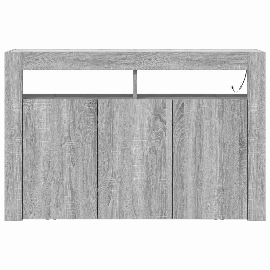Sideboard Grå Sonoma 116 x 30 x 75 cm Konstrueret træ