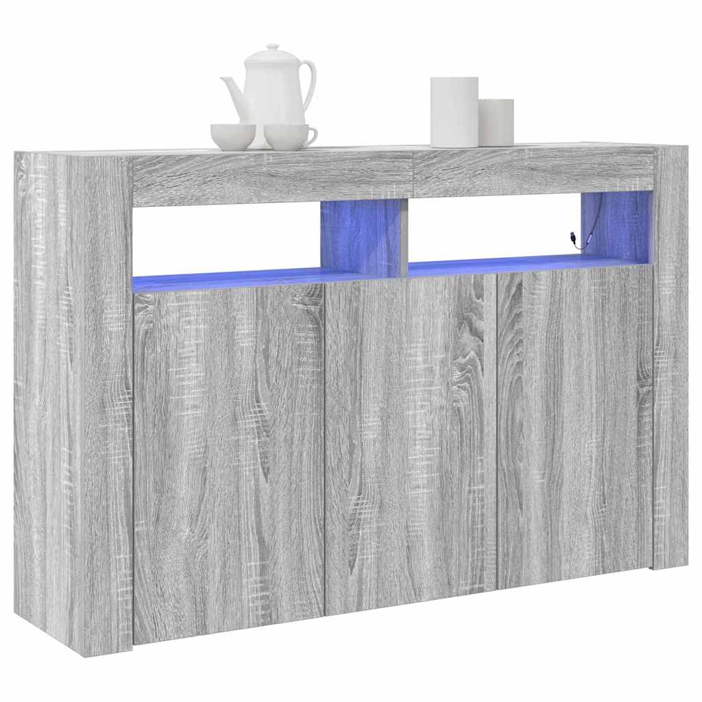 Sideboard Grå Sonoma 116 x 30 x 75 cm Konstrueret træ