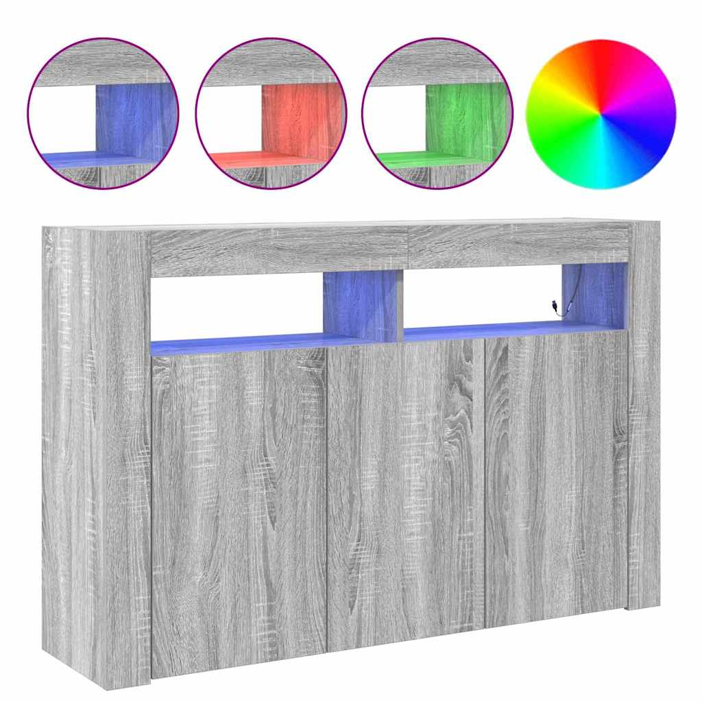 Sideboard Grå Sonoma 116 x 30 x 75 cm Konstrueret træ