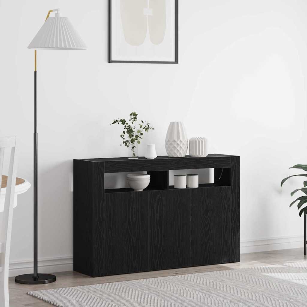 Sideboard Sort eg 116 x 30 x 75 cm Konstrueret træ