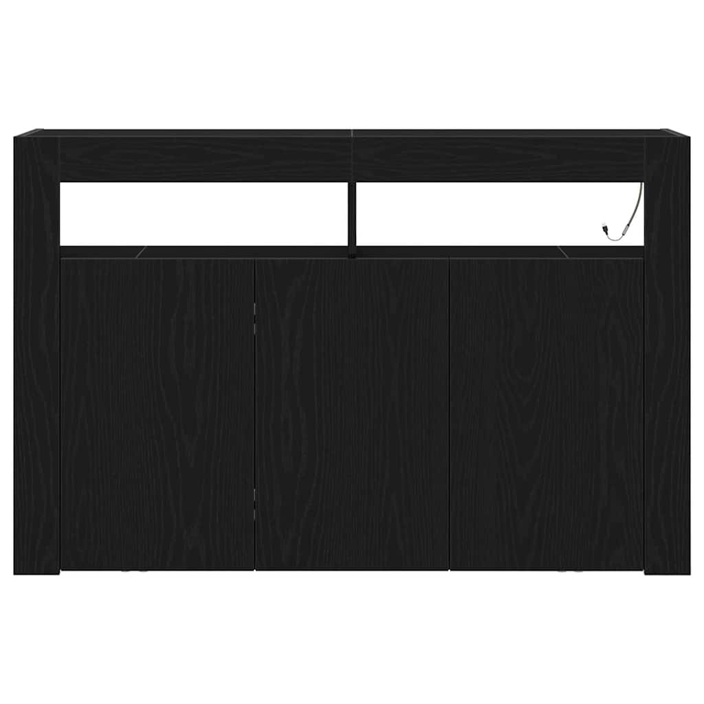 Sideboard Sort eg 116 x 30 x 75 cm Konstrueret træ