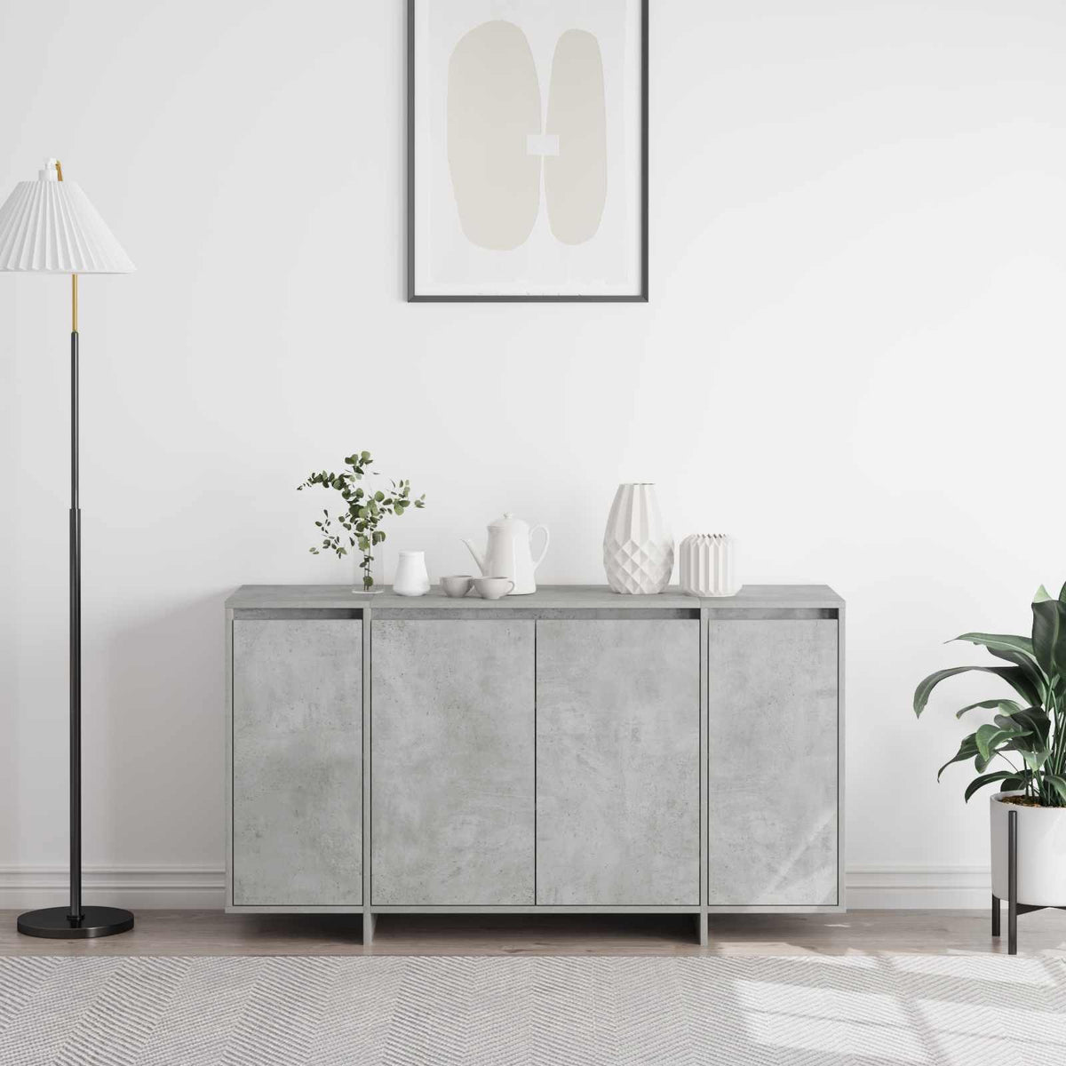 Sideboard Beton Grå 135 x 41 x 75 cm Konstrueret træ