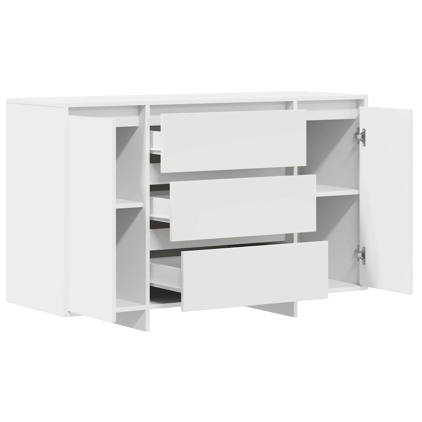 Sideboard med skuffe Hvid 120 x 41 x 75 cm Konstrueret træ