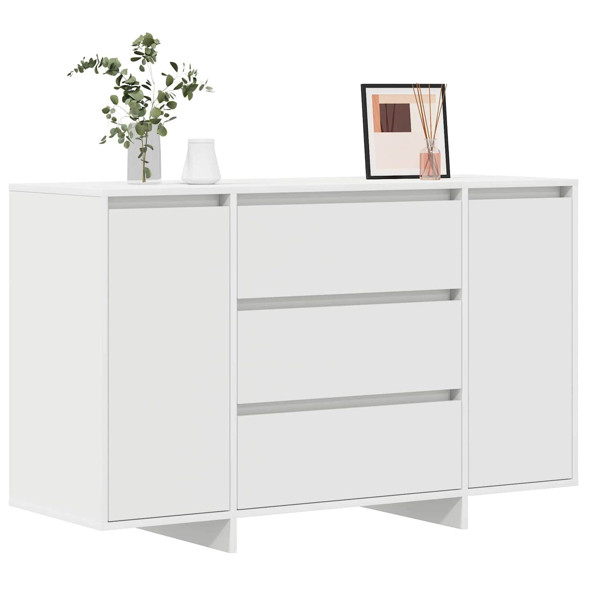 Sideboard med skuffe Hvid 120 x 41 x 75 cm Konstrueret træ