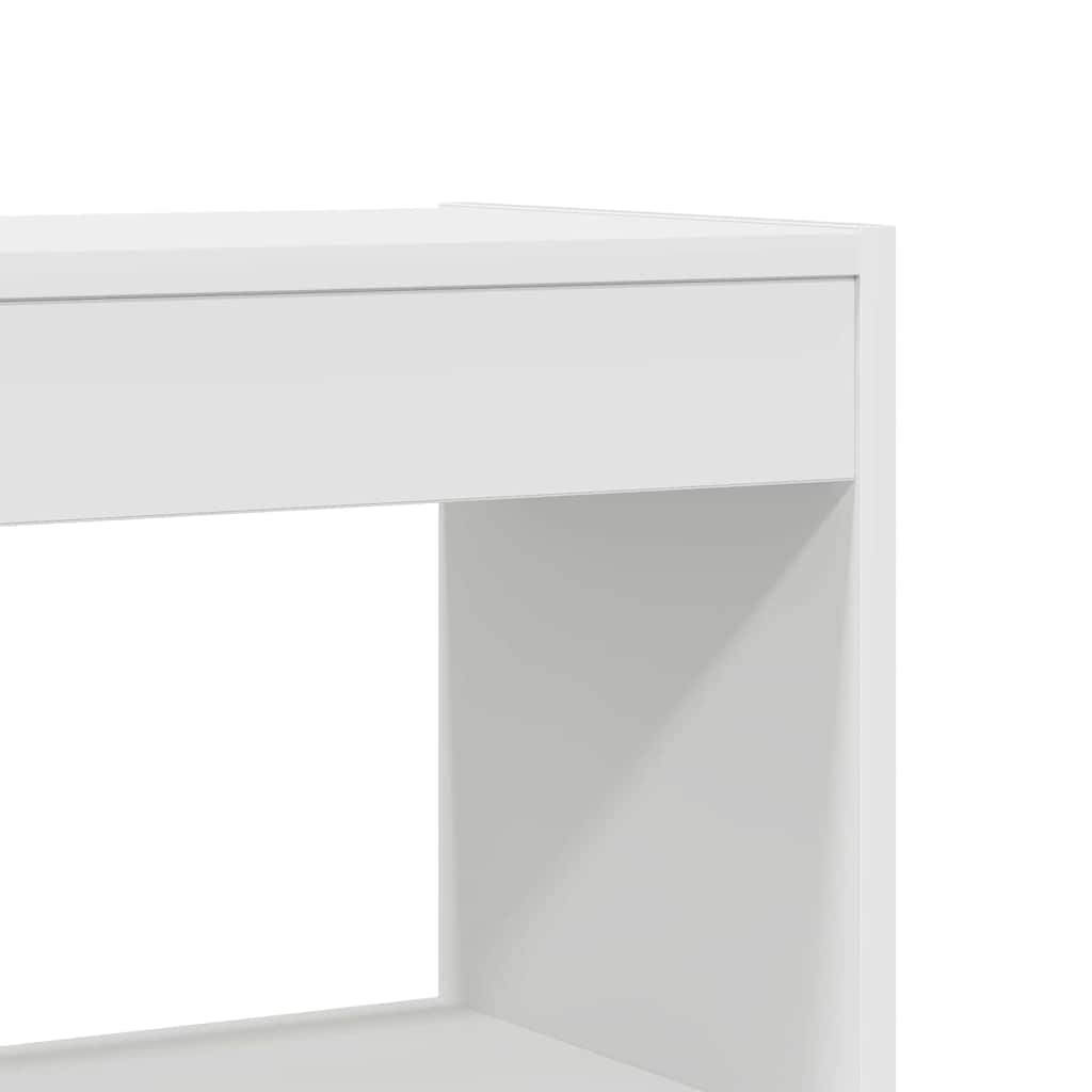 Bogskab 6 niveauer 100 x 30 x 198 cm Konstrueret træ Hvid