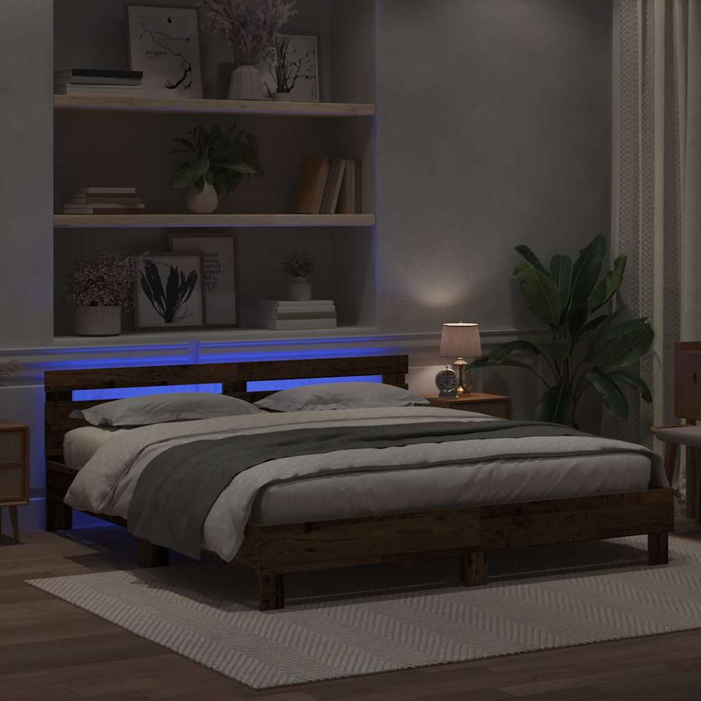 Sengestel Gammelt træ 200 x 200 cm Konstrueret træ