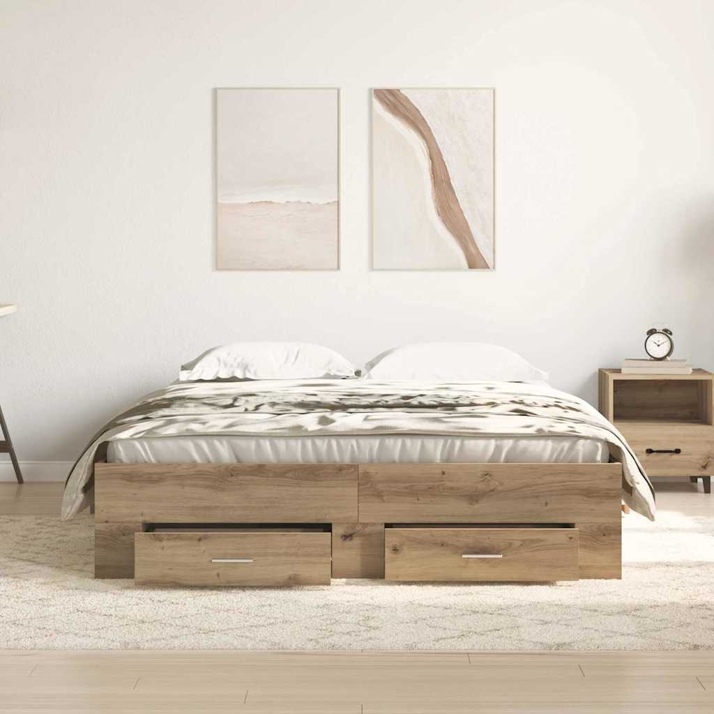 Sengestel Artisan Egetræ 140 x 200 cm Konstrueret træ