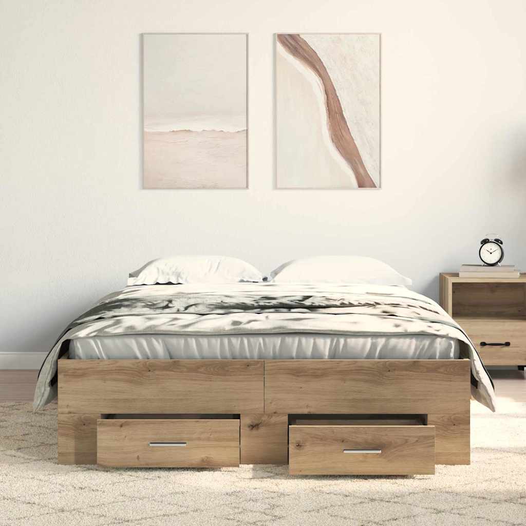 Sengestel Artisan Egetræ 120 x 200 cm Konstrueret træ