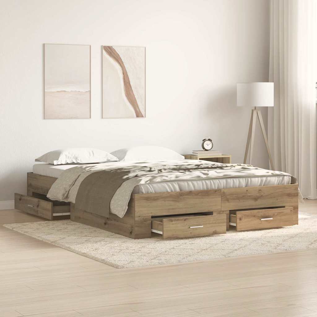 Sengestel Artisan Egetræ 140 x 190 cm Konstrueret træ