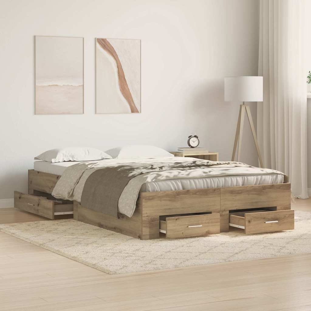 Sengestel Artisan Egetræ 120 x 190 cm Konstrueret træ