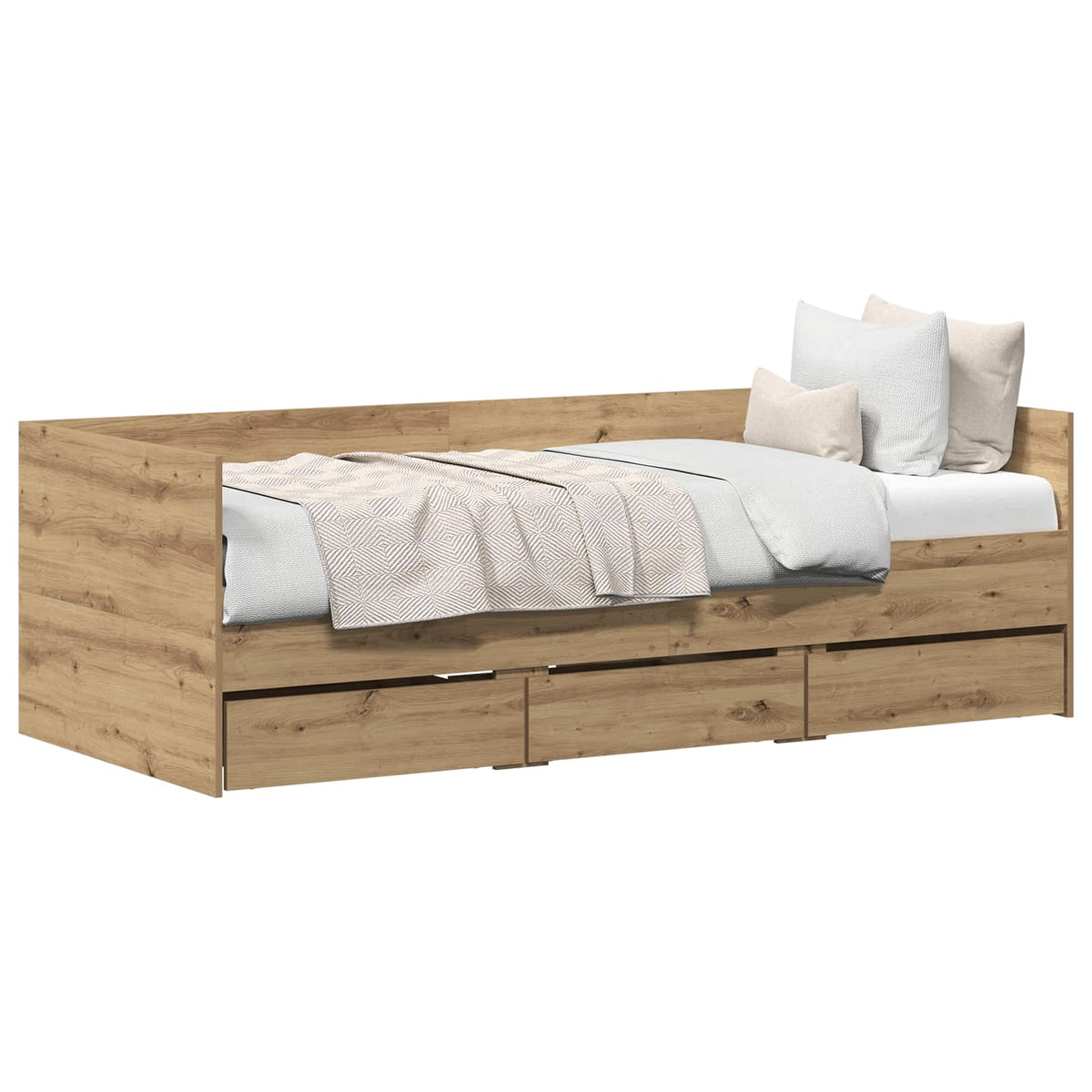 Daybed med skuffe Artisan Egetræ 90 x 200 cm Konstrueret træ