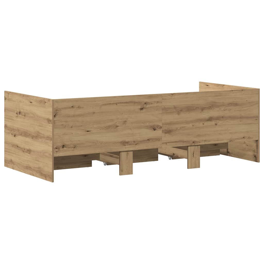 Daybed med skuffe Artisan Egetræ 90 x 200 cm Konstrueret træ