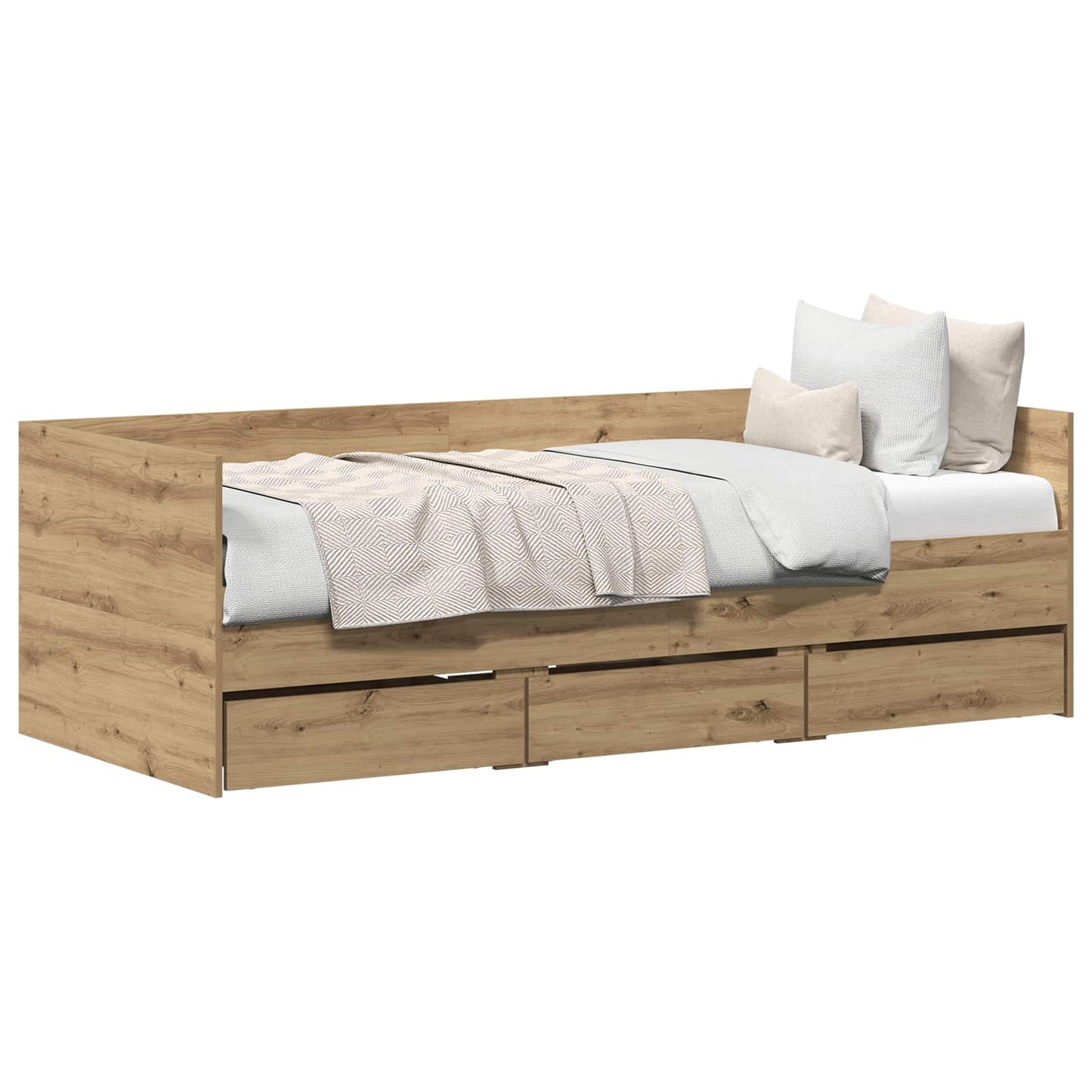 Daybed med skuffe Artisan Egetræ 90 x 190 cm Konstrueret træ