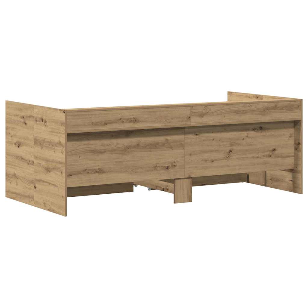 Daybed med skuffe Artisan Egetræ 90 x 200 cm Konstrueret træ