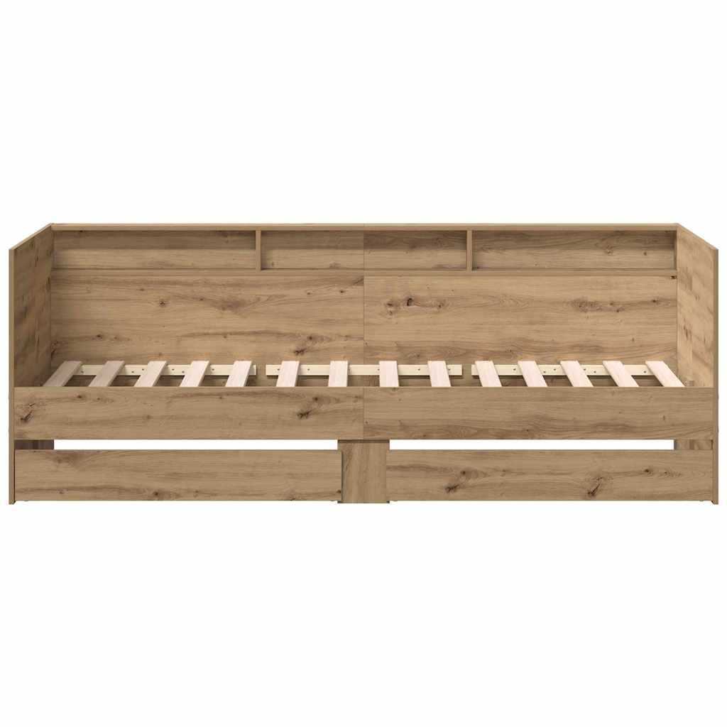 Daybed med skuffe Artisan Egetræ 90 x 200 cm Konstrueret træ