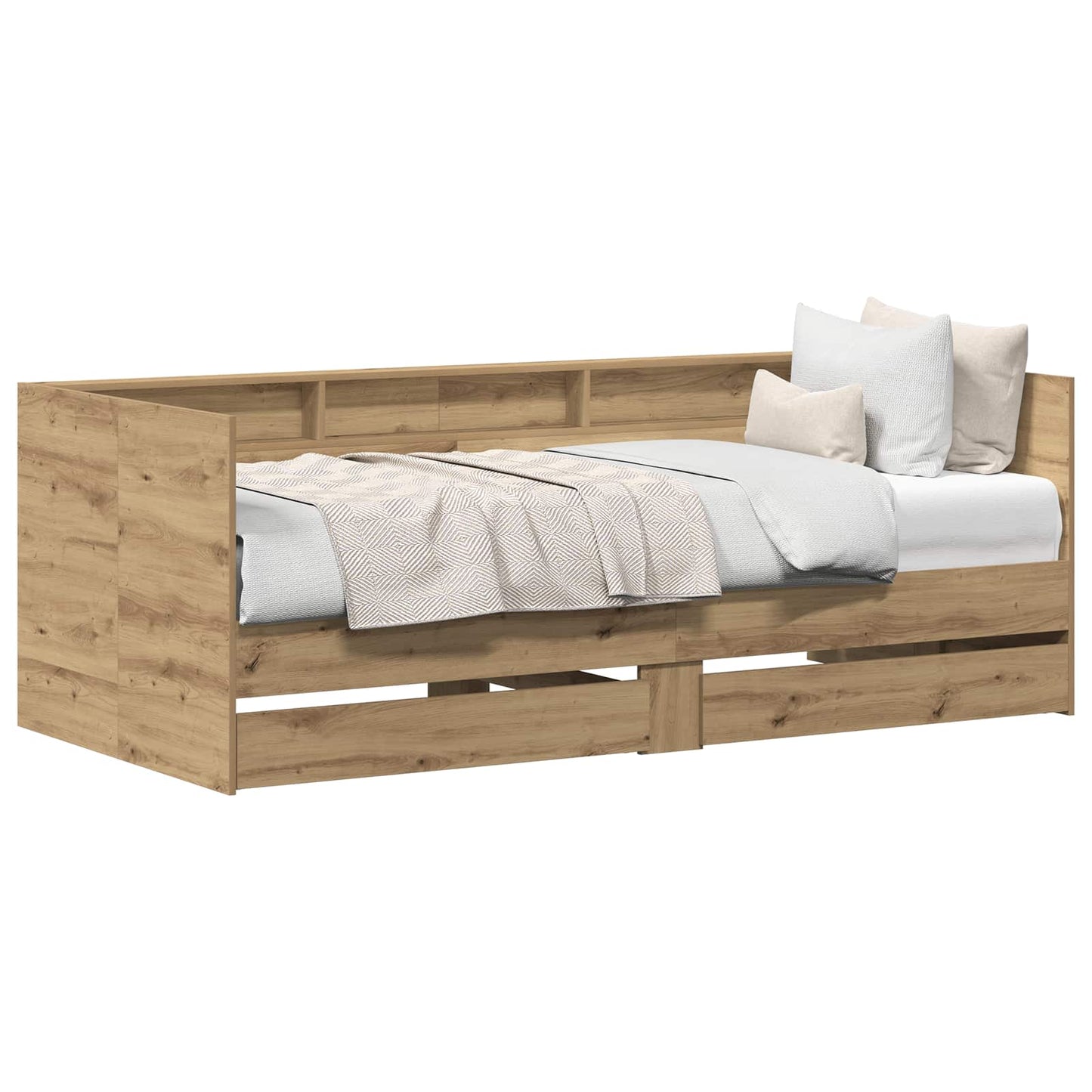 Daybed med skuffe Artisan Egetræ 90 x 190 cm Konstrueret træ