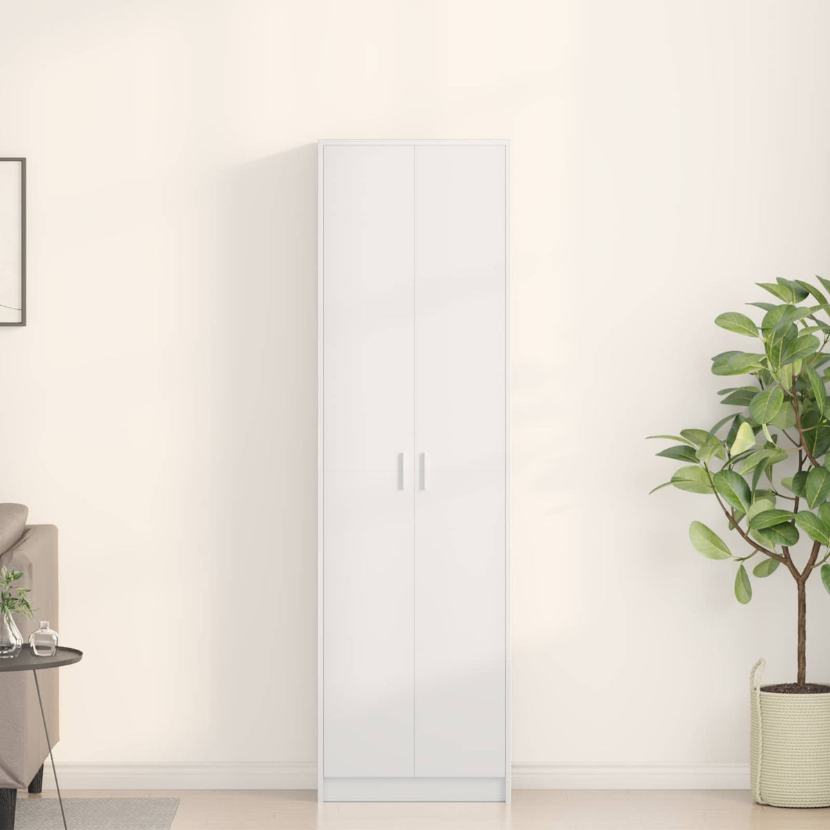 Garderobeskab Hvid 55 x 25 x 189 cm Konstrueret træ