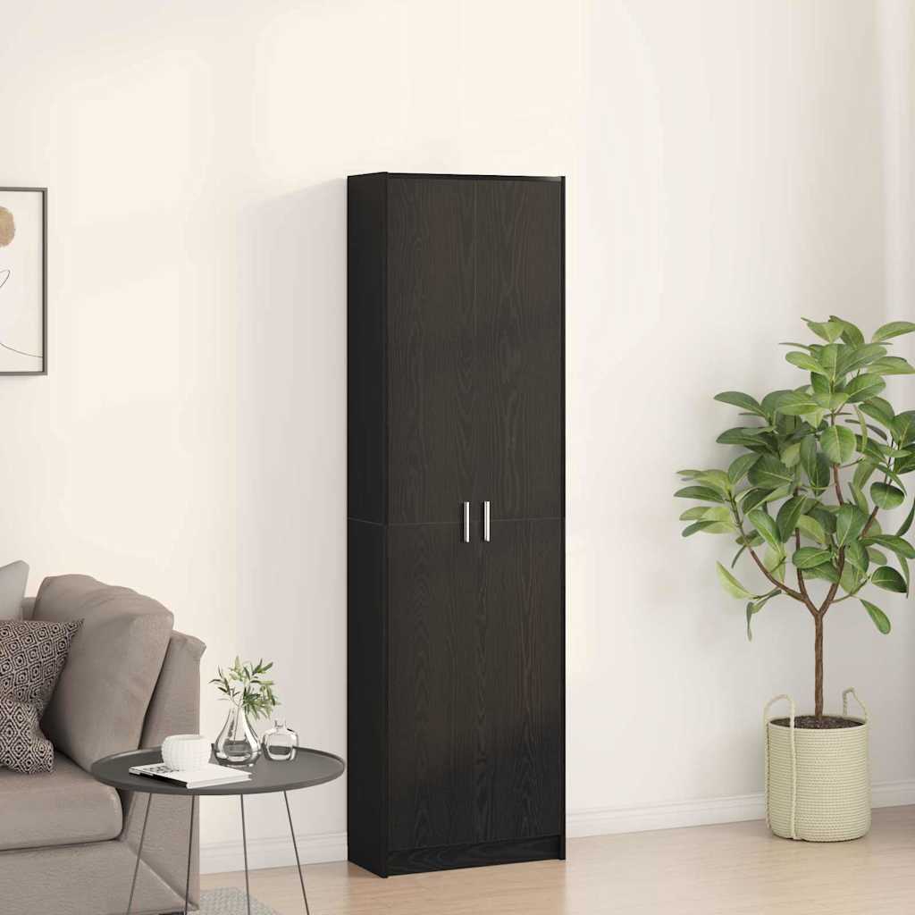 Garderobeskab Sort eg 55 x 25 x 189 cm Konstrueret træ