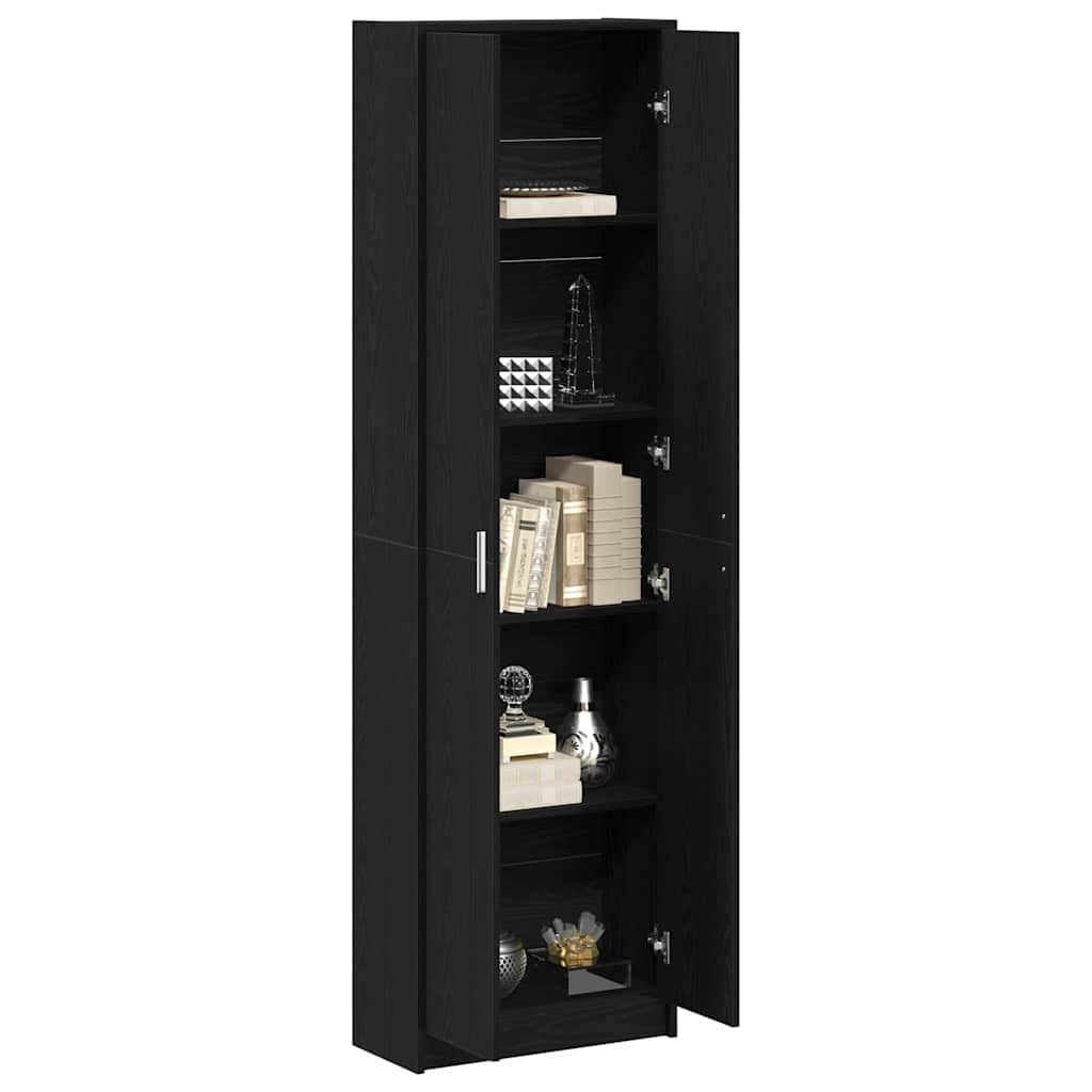 Garderobeskab Sort eg 55 x 25 x 189 cm Konstrueret træ