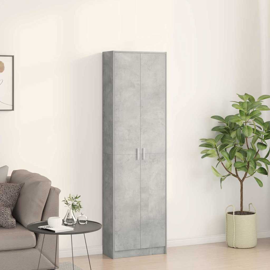 Garderobeskab Beton Grå 55 x 25 x 189 cm Konstrueret træ