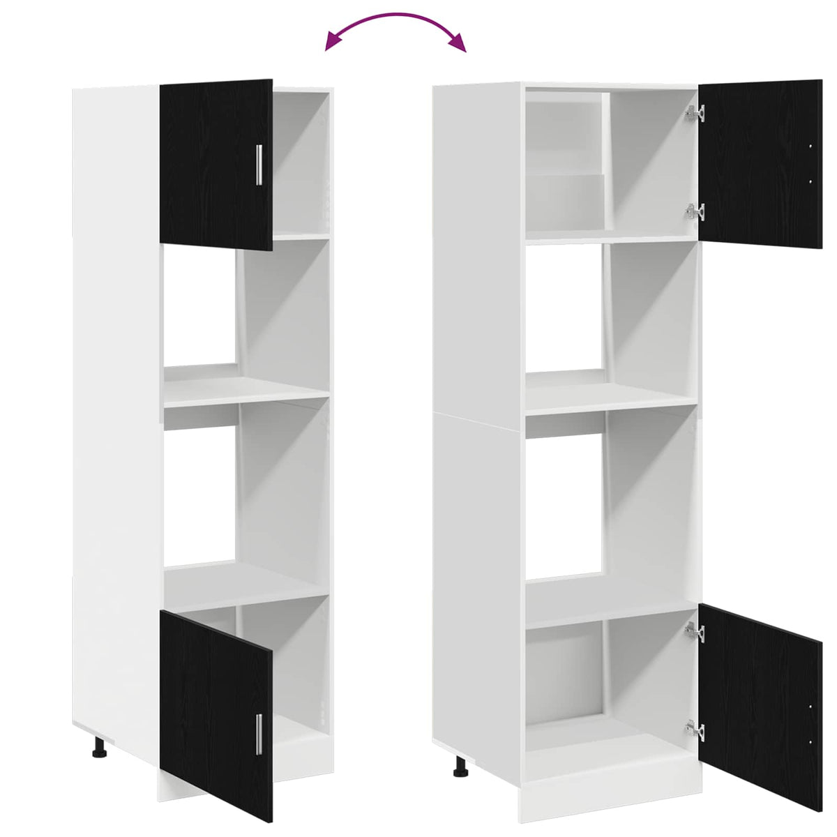 Hængeskab Sort eg 60 x 57 x 207 cm Konstrueret træ