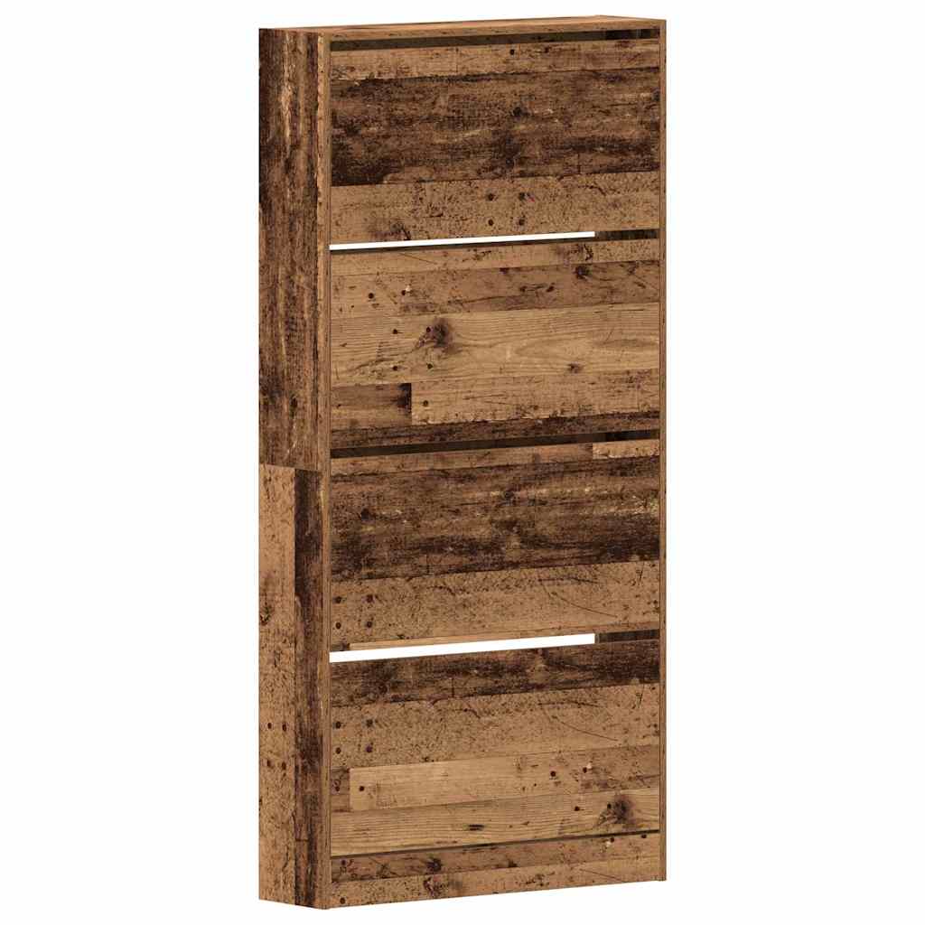 Sko skab 80 x 21 x 163,5 cm Konstrueret træ Gammelt træ