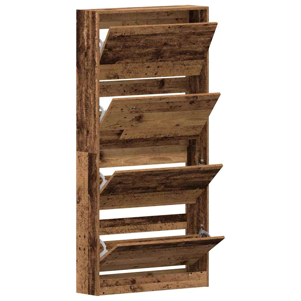 Sko skab 80 x 21 x 163,5 cm Konstrueret træ Gammelt træ