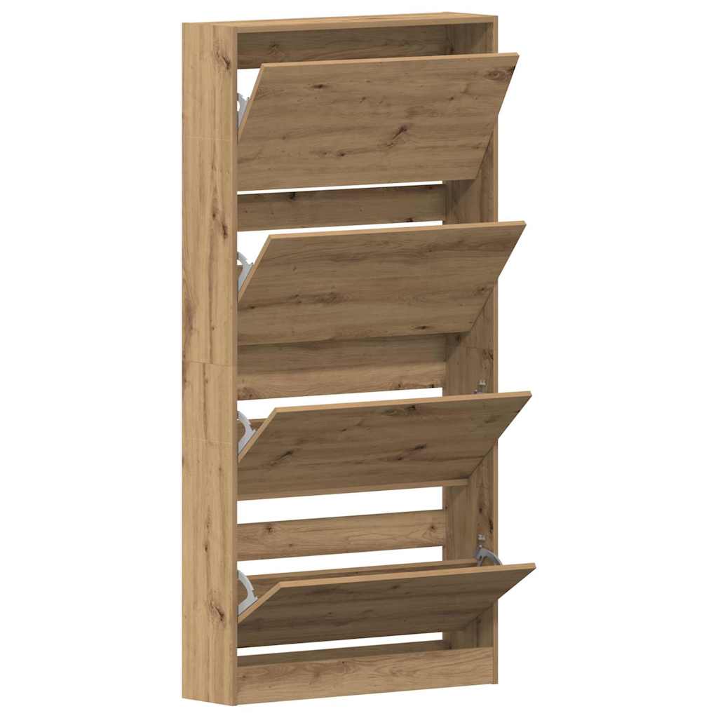 Sko skab 80 x 21 x 163,5 cm Konstrueret træ Artisan Egetræ