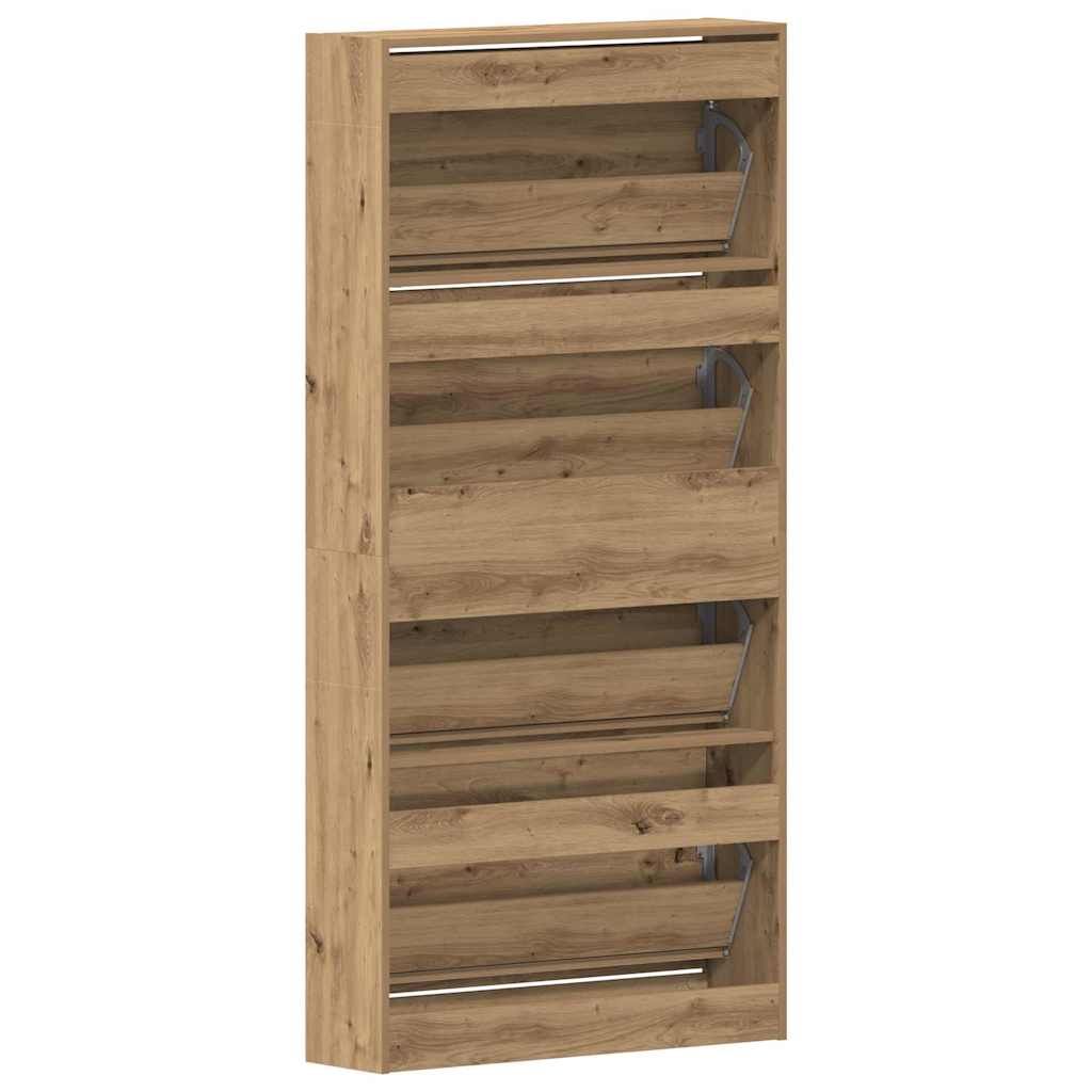 Sko skab 80 x 21 x 163,5 cm Konstrueret træ Artisan Egetræ