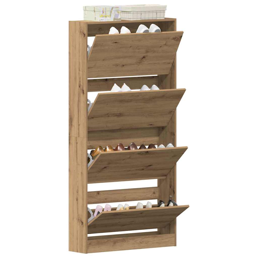 Sko skab 80 x 21 x 163,5 cm Konstrueret træ Artisan Egetræ