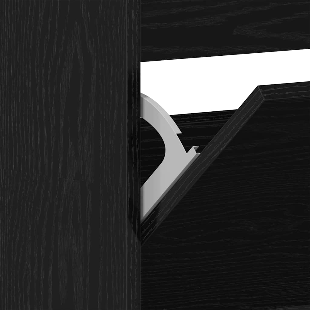 Sko skab 80 x 21 x 163,5 cm Konstrueret træ Sort eg