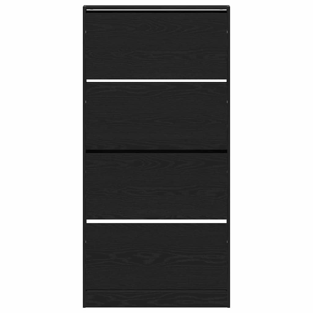 Sko skab 80 x 21 x 163,5 cm Konstrueret træ Sort eg