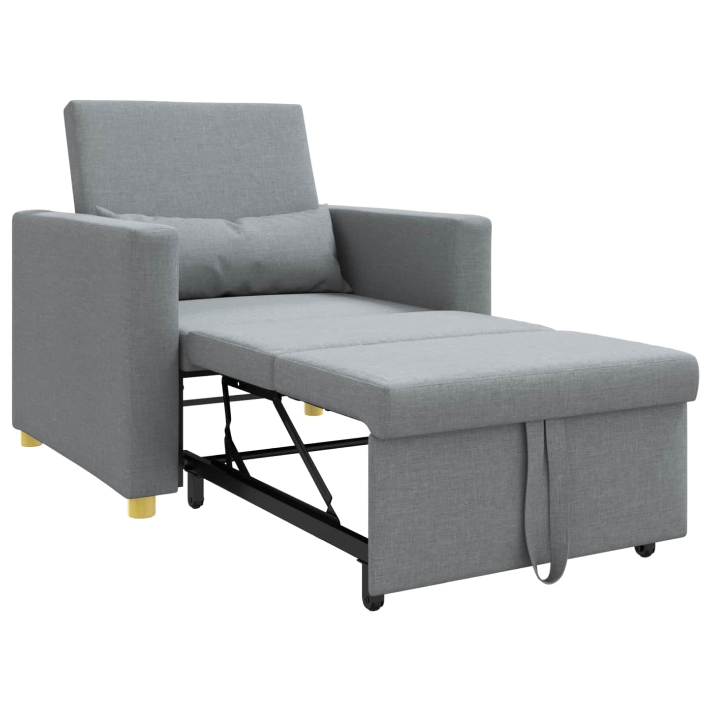 Utrækkelig sovesofa enkelt Lysegrå 90 x 165 x 87 cm Stof
