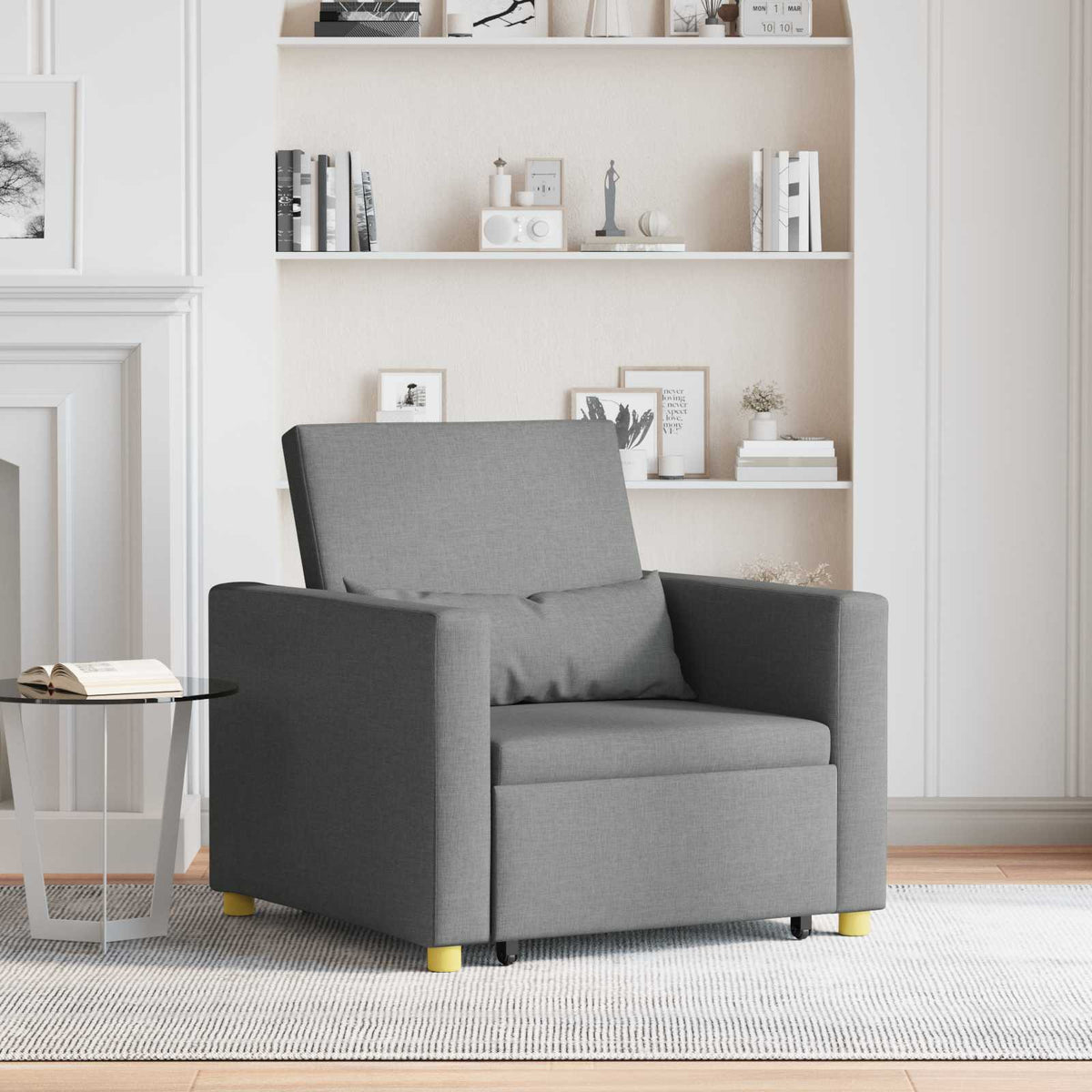 Utrækkelig sovesofa enkelt Mørkegrå 90 x 165 x 87 cm Stof
