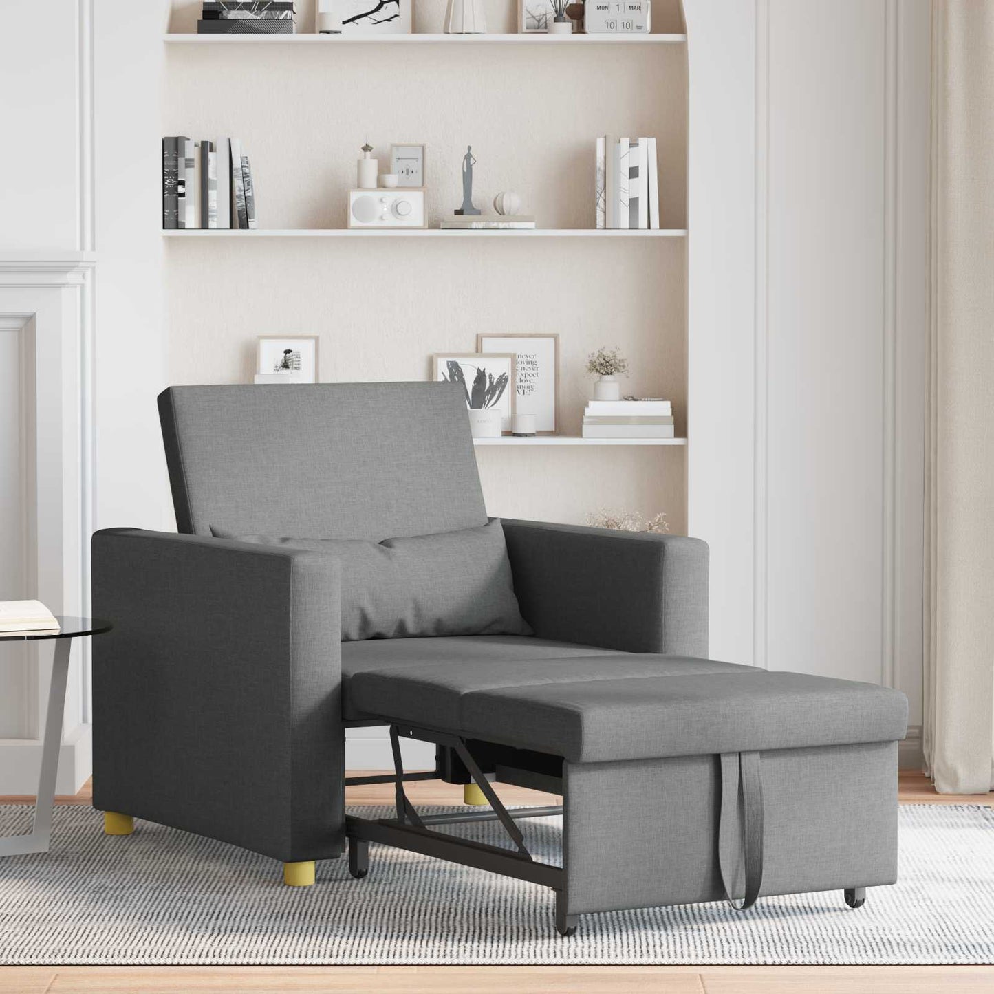 Utrækkelig sovesofa enkelt Mørkegrå 90 x 165 x 87 cm Stof