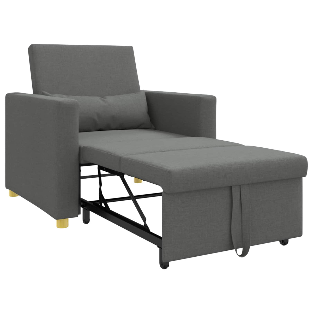 Utrækkelig sovesofa enkelt Mørkegrå 90 x 165 x 87 cm Stof